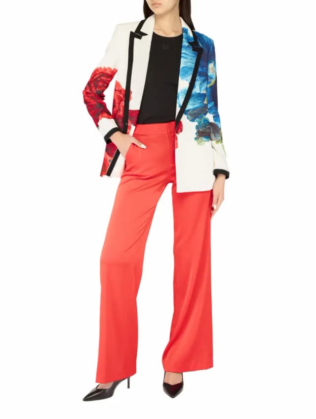 Single-breasted jacket with floral print Alice+Olivia for